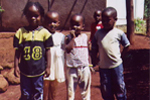 Children lined up for photograph in Tanzania
